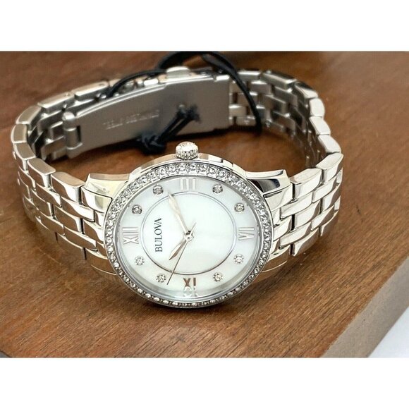 Bulova Women's Watch 96X155 Quartz Mother of Pearl Dial Silver Steel 27m… - Picture 8 of 14